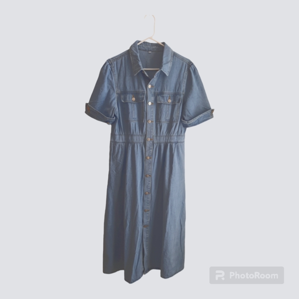 Temu Women's BlueJean dress, size Large 8-10, Medium Blue Color, NWOT